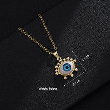Load image into Gallery viewer, 8 Style Women Lucky Evil Eye Necklace Blue Eyes Enamel Pendant Stainless Steel Chain Necklace Jewelry Gift
