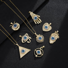 Load image into Gallery viewer, Lucky Evil Eye Necklace Blue Eyes Enamel Pendant Stainless Steel Chain Necklace for Women Jewelry Gift