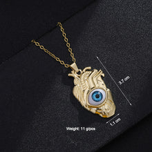 Load image into Gallery viewer, Lucky Evil Eye Necklace Blue Eyes Enamel Pendant Stainless Steel Chain Necklace for Women Jewelry Gift