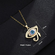 Load image into Gallery viewer, Lucky Evil Eye Necklace Blue Eyes Enamel Pendant Stainless Steel Chain Necklace for Women Jewelry Gift