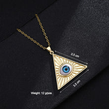 Load image into Gallery viewer, Lucky Evil Eye Necklace Blue Eyes Enamel Pendant Stainless Steel Chain Necklace for Women Jewelry Gift