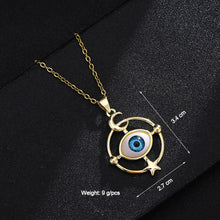 Load image into Gallery viewer, Lucky Evil Eye Necklace Blue Eyes Enamel Pendant Stainless Steel Chain Necklace for Women Jewelry Gift