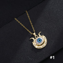 Load image into Gallery viewer, Lucky Evil Eye Necklace Blue Eyes Enamel Pendant Stainless Steel Chain Necklace for Women Jewelry Gift