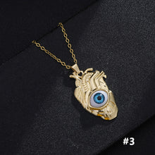 Load image into Gallery viewer, Lucky Evil Eye Necklace Blue Eyes Enamel Pendant Stainless Steel Chain Necklace for Women Jewelry Gift