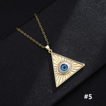 Load image into Gallery viewer, Lucky Evil Eye Necklace Blue Eyes Enamel Pendant Stainless Steel Chain Necklace for Women Jewelry Gift