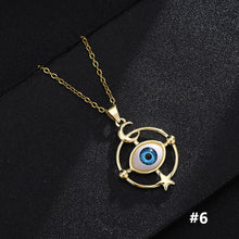 Load image into Gallery viewer, Lucky Evil Eye Necklace Blue Eyes Enamel Pendant Stainless Steel Chain Necklace for Women Jewelry Gift