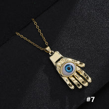 Load image into Gallery viewer, Lucky Evil Eye Necklace Blue Eyes Enamel Pendant Stainless Steel Chain Necklace for Women Jewelry Gift