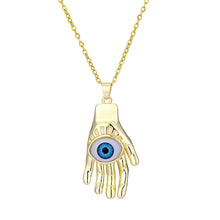 Load image into Gallery viewer, Lucky Evil Eye Necklace Blue Eyes Enamel Pendant Stainless Steel Chain Necklace for Women Jewelry Gift