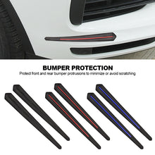 Load image into Gallery viewer, 2Pcs Auto Accessories Universal Carbon Fiber Rubber Car Bumper Lip Strip Exterior Decoration Mouldings Protectors