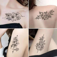 Load image into Gallery viewer, 30pcs/set Sketch Flower Tattoo Stickers Long-lasting Tattoo Stickers Body Hand-painted Art Paste Painting Tattoo For Women