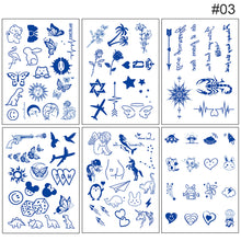 Load image into Gallery viewer, 6pcs/set Cute Tattoo Stickers Herbal Tattoo Stickers Waterproof Long Lasting Tattoo Stickers Body Art Tattoo Sticker