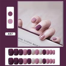 Load image into Gallery viewer, 24pcs/set Short Manicure Fake Nail Detachable Fake Nail Patch Wearing Nails Nail Stickers Nail Art Accessories