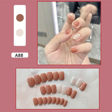 Load image into Gallery viewer, 24pcs/set Short Manicure Fake Nail Detachable Fake Nail Patch Wearing Nails Nail Stickers Nail Art Accessories