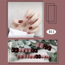 Load image into Gallery viewer, 24pcs/set Short Manicure Fake Nail Detachable Fake Nail Patch Wearing Nails Nail Stickers Nail Art Accessories