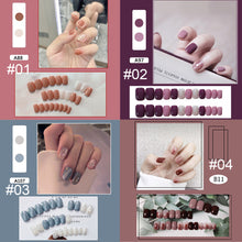 Load image into Gallery viewer, 24pcs/set Short Manicure Fake Nail Detachable Fake Nail Patch Wearing Nails Nail Stickers Nail Art Accessories