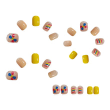 Load image into Gallery viewer, 24pcs/set Short Rainbow Sun Flower Manicure Fake Nail Detachable Fake Nail Patch Nail Stickers Nail Art Accessories