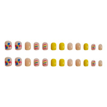 Load image into Gallery viewer, 24pcs/set Short Rainbow Sun Flower Manicure Fake Nail Detachable Fake Nail Patch Nail Stickers Nail Art Accessories