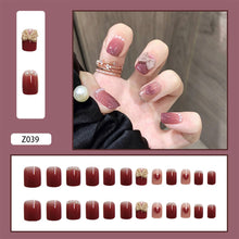 Load image into Gallery viewer, 24pcs/set Short Manicure Fake Nail Detachable Fake Nail Patch Wearing Nails Nail Stickers Nail Art Accessories
