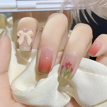 Load image into Gallery viewer, 24pcs/set Short Manicure Fake Nail Detachable Nail Patch Wearing Nails Nail Stickers Nail Art Accessories