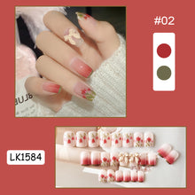 Load image into Gallery viewer, 24pcs/set Short Manicure Fake Nail Detachable Nail Patch Wearing Nails Nail Stickers Nail Art Accessories