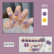 Load image into Gallery viewer, 24pcs/set Short Manicure Fake Nail Detachable Nail Patch Wearing Nails Nail Stickers Nail Art Accessories