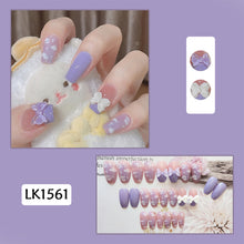 Load image into Gallery viewer, 24pcs/set Long Manicure Fake Nail Detachable Bow-knot Nail Patch Wearing Nails Nail Stickers Nail Art Accessories