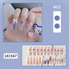 Load image into Gallery viewer, 24pcs/set Long Manicure Fake Nail Detachable Bow-knot Nail Patch Wearing Nails Nail Stickers Nail Art Accessories
