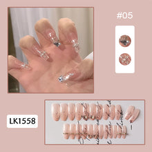 Load image into Gallery viewer, 24pcs/set Long Manicure Fake Nail Detachable Bow-knot Nail Patch Wearing Nails Nail Stickers Nail Art Accessories