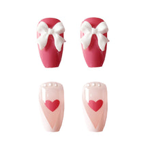 Load image into Gallery viewer, 24pcs/set Long Manicure Fake Nail Detachable Bow-knot Nail Patch Wearing Nails Nail Stickers Nail Art Accessories
