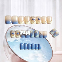 Load image into Gallery viewer, 24pcs/set Short Manicure Fake Nail Detachable Fake Nail Patch Bow-knot Nail Stickers Nail Art Accessories