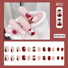 Load image into Gallery viewer, 24pcs/set Short Manicure Fake Nail Detachable Fake Nail Patch Bow-knot Nail Stickers Nail Art Accessories