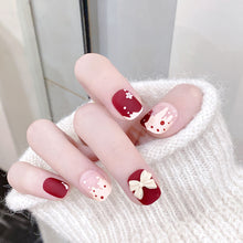 Load image into Gallery viewer, 24pcs/set Short Manicure Fake Nail Detachable Fake Nail Patch Bow-knot Nail Stickers Nail Art Accessories