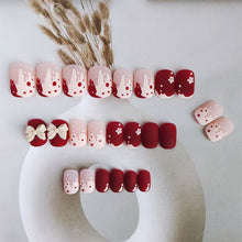 Load image into Gallery viewer, 24pcs/set Short Manicure Fake Nail Detachable Fake Nail Patch Bow-knot Nail Stickers Nail Art Accessories