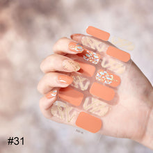 Load image into Gallery viewer, 14pcs/Sheet Laser Bronzing Nail Stickers Adhesive Nail Sticker 3D Nail Wrap Full Cover Nail Art Supplies Nail Accessories