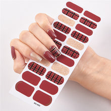 Load image into Gallery viewer, 22pcs/Sheet Nail Stickers Adhesive Nail Sticker Nail Wrap Full Cover Nail Art Supplies Nail Accessories