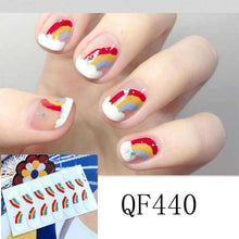 Load image into Gallery viewer, 14pcs/Sheet Nail Stickers Waterproof Durable Adhesive 3D Nail Wrap Full Cover Nail Art Supplies Nail Accessories