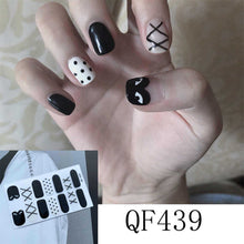Load image into Gallery viewer, 14pcs/Sheet Nail Stickers Waterproof Durable Adhesive 3D Nail Wrap Full Cover Nail Art Supplies Nail Accessories