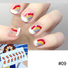 Load image into Gallery viewer, 14pcs/Sheet Nail Stickers Waterproof Durable Adhesive 3D Nail Wrap Full Cover Nail Art Supplies Nail Accessories
