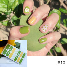 Load image into Gallery viewer, 14pcs/Sheet Nail Stickers Waterproof Durable Adhesive 3D Nail Wrap Full Cover Nail Art Supplies Nail Accessories