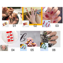 Load image into Gallery viewer, 14pcs/Sheet Nail Stickers Waterproof Durable Adhesive 3D Nail Wrap Full Cover Nail Art Supplies Nail Accessories