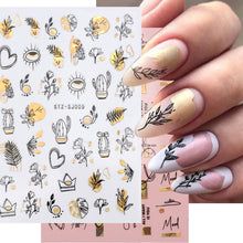 Load image into Gallery viewer, Two Tone Gold Plated Nail Art Stickers Manicure Stickers Nail Art Decoration Nail Accessories For Women