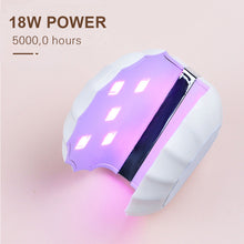 Load image into Gallery viewer, 18W Shell Shaped Nail Lamp Quick Dry LED Manicure Lamp Small Portable Fast Curing Gel Lamp for Nail Polish Dryer