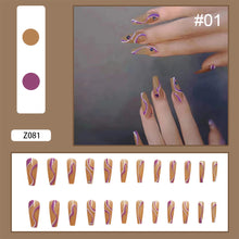 Load image into Gallery viewer, 24pcs/set Manicure Fake Nail Detachable Fake Nail Patch Wearing Nails Nail Stickers Nail Art Accessories
