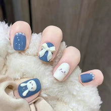 Load image into Gallery viewer, 24pcs/set Short Cute Rabbit Manicure Fake Nail Detachable Fake Nail Patch Wearing Nails Nail Stickers Nail Art Accessories
