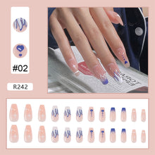 Load image into Gallery viewer, 24pcs/set Nail Stickers Nail Pieces Removable Fake Nails Extensions Artificial Nail Art Accessories