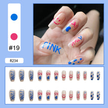 Load image into Gallery viewer, 24pcs/set Multicolor Nail Pieces Nail Patch Removable Fake Nails Extensions Artificial Nail Art Accessories