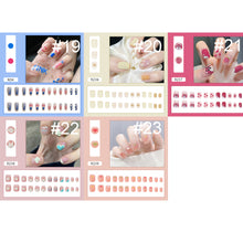 Load image into Gallery viewer, 24pcs/set Multicolor Nail Pieces Nail Patch Removable Fake Nails Extensions Artificial Nail Art Accessories