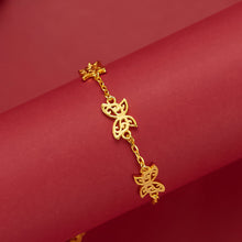 Load image into Gallery viewer, Trendy Women Butterfly Brass Vacuum Plating Gold Bracelets Lucky Elegant Alluvial Gold Simple Gold Chain Bracelet Accessories