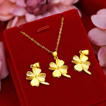 Load image into Gallery viewer, Fashion Alluvial Gold Personality Cute Clover Gold Necklaces Lucky Elegant Simple Gold Chain Women Men Necklace Accessories