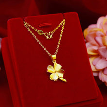 Load image into Gallery viewer, Fashion Alluvial Gold Personality Cute Clover Gold Necklaces Lucky Elegant Simple Gold Chain Women Men Necklace Accessories